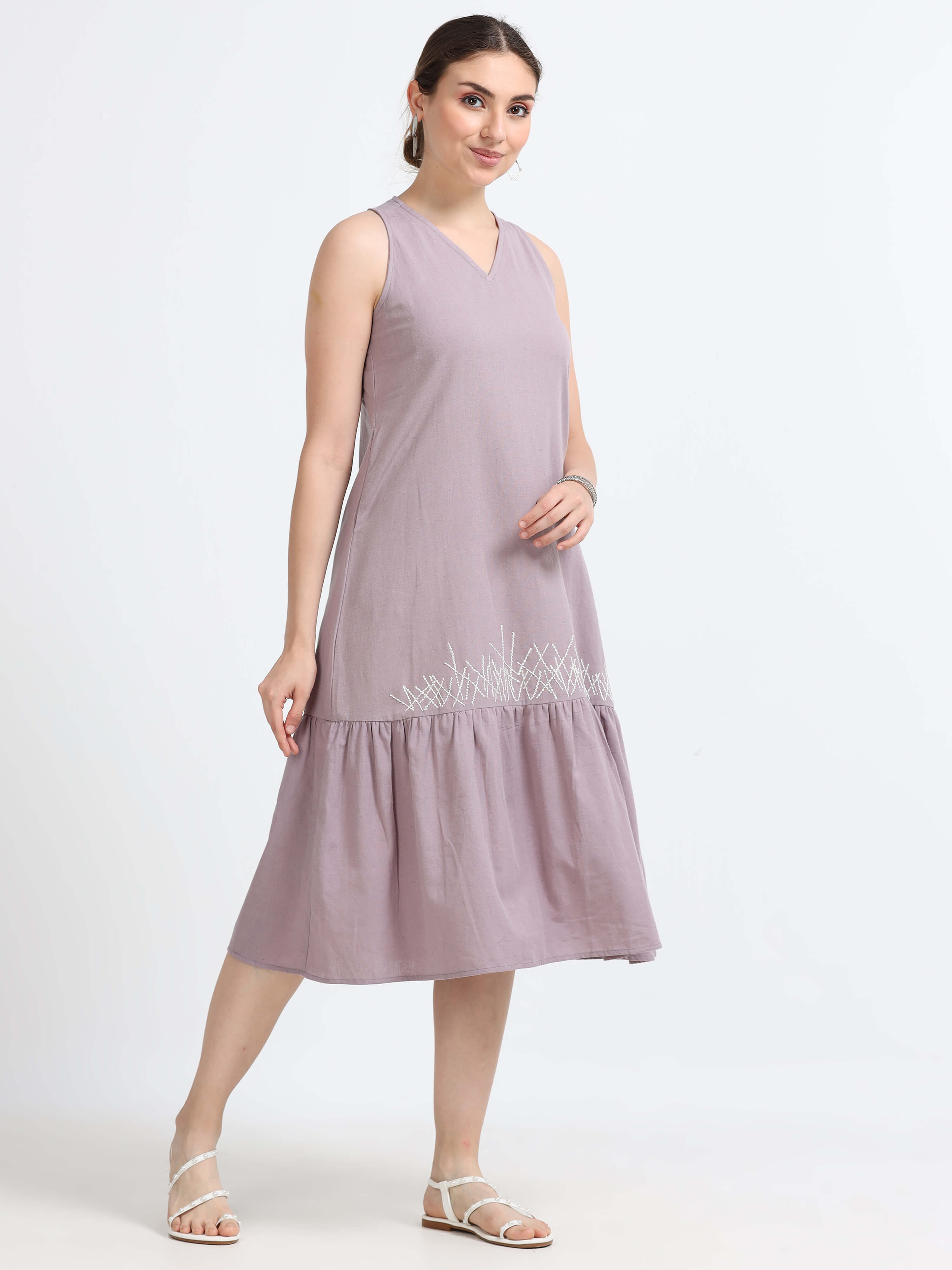 Razor back Flounce dress - Reepeat