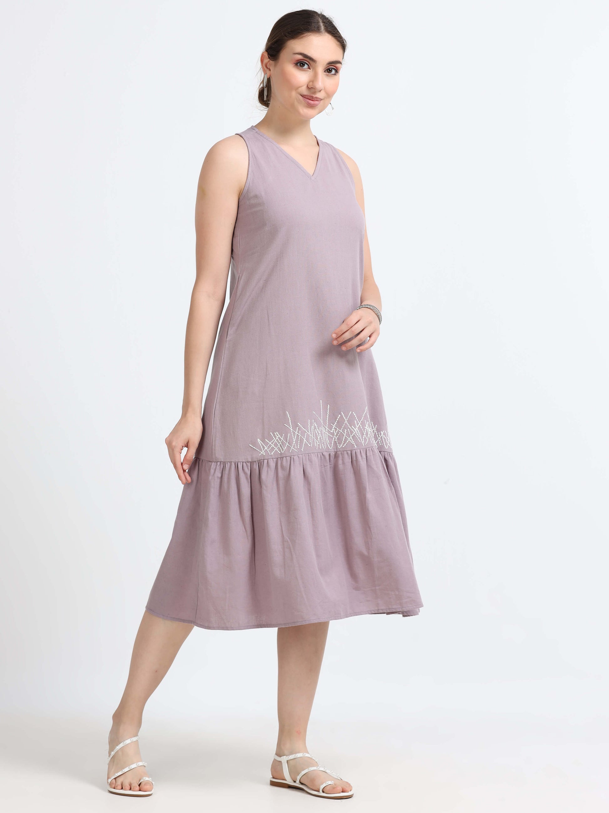 Razor back Flounce dress - Reepeat