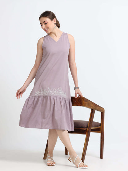 Razor back Flounce dress - Reepeat