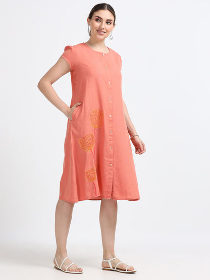 Cap Sleeve Knee Length Dress