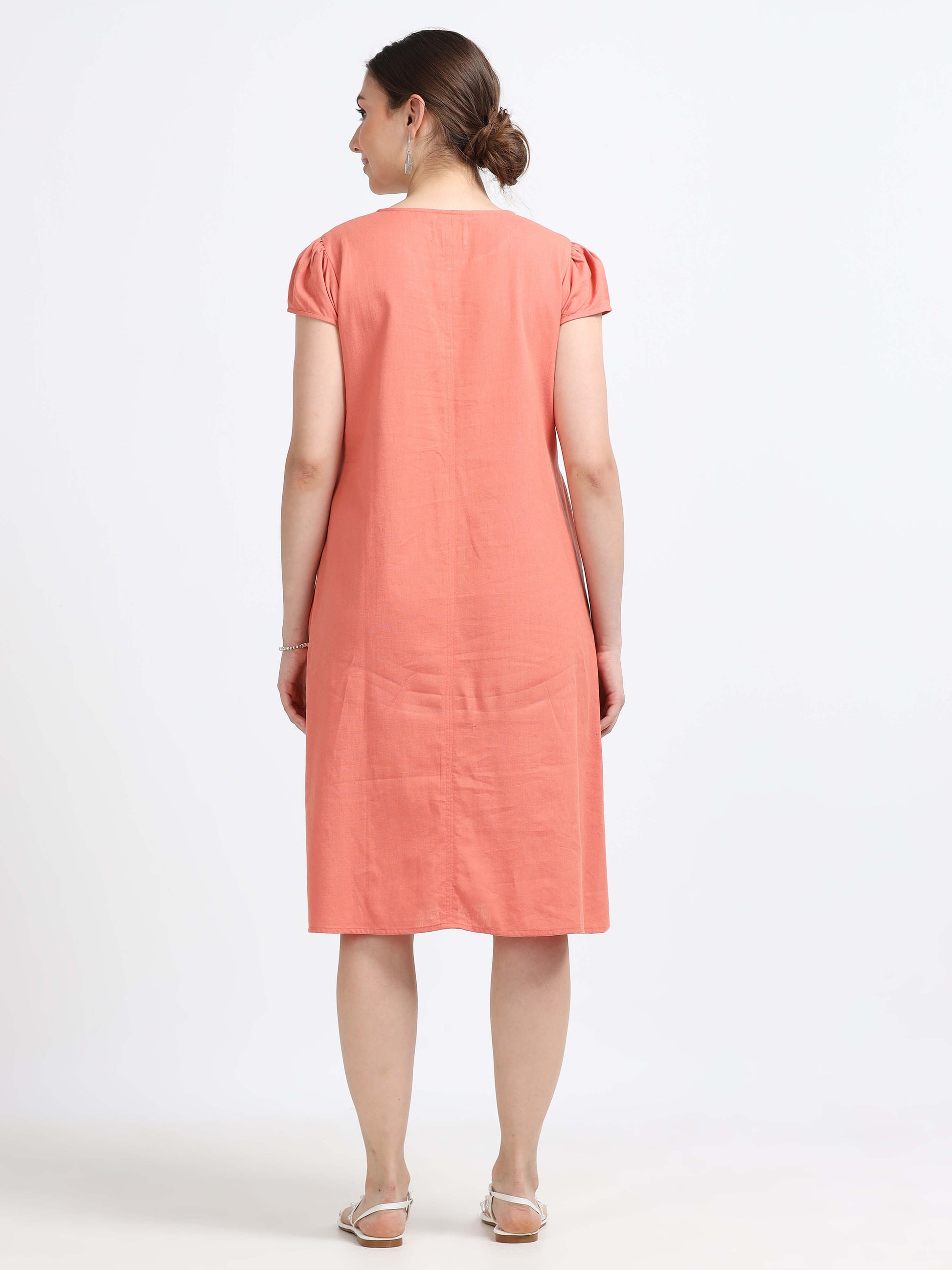 Cap Sleeve Knee Length Dress - Reepeat
