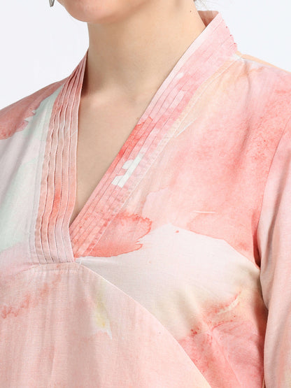 Pleated Collared Dress With Pockets And Lining - Reepeat