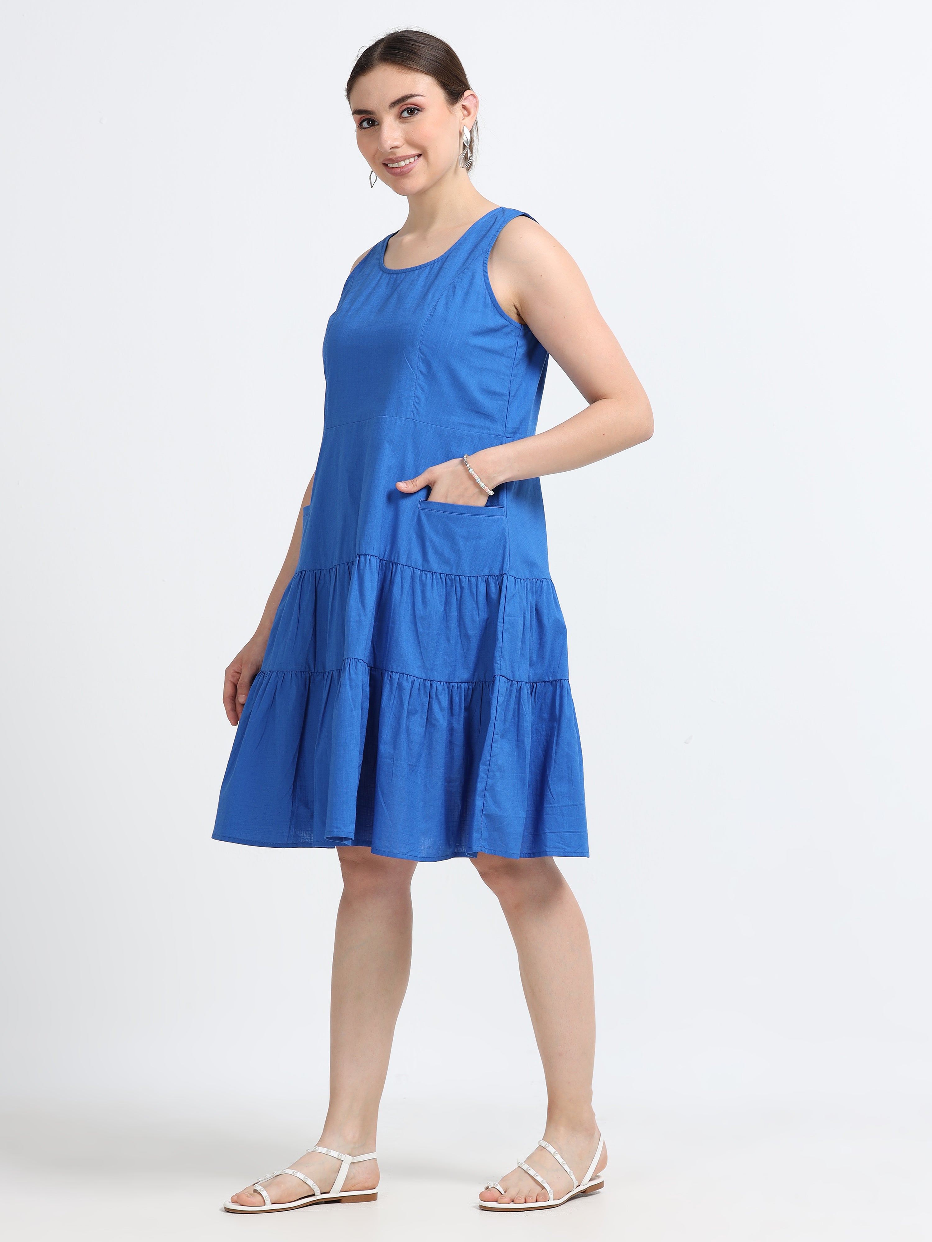 Flared knee length dress