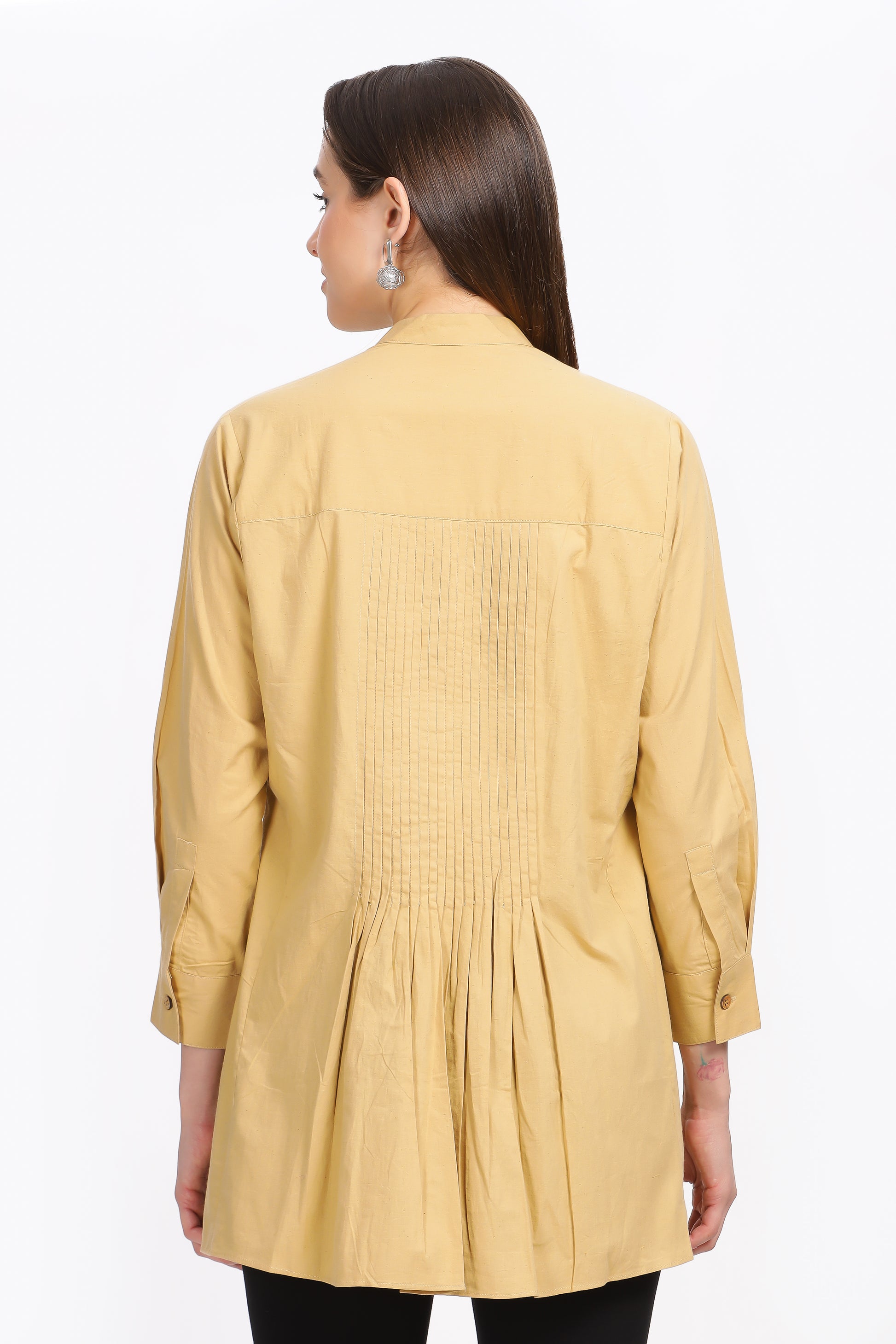 Sonia Myrobalan pleated full sleeved shirt - Reepeat