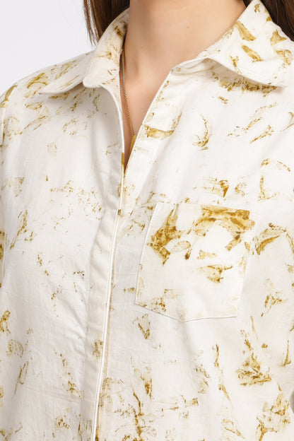 MAHIKA Ecoprinted Recycled cotton with Marigold
