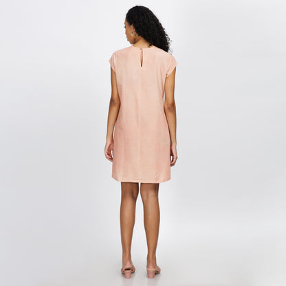 RADIANCE -Natural dyed leaf imprinted dress with pockets