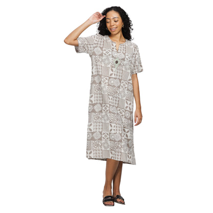 INTRIGUE-Natural dyed block printed dhabu comfort wear with pockets