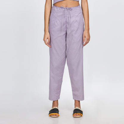 Passion -Natural Dyed Lavender Comfort Fit Trousers With Pockets
