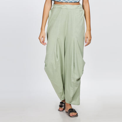 DELIGHT -Natural dyed horizontal box pleated trouser