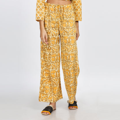 ABSTRACT-Comfortable block printed Flared Dhabu Trouser