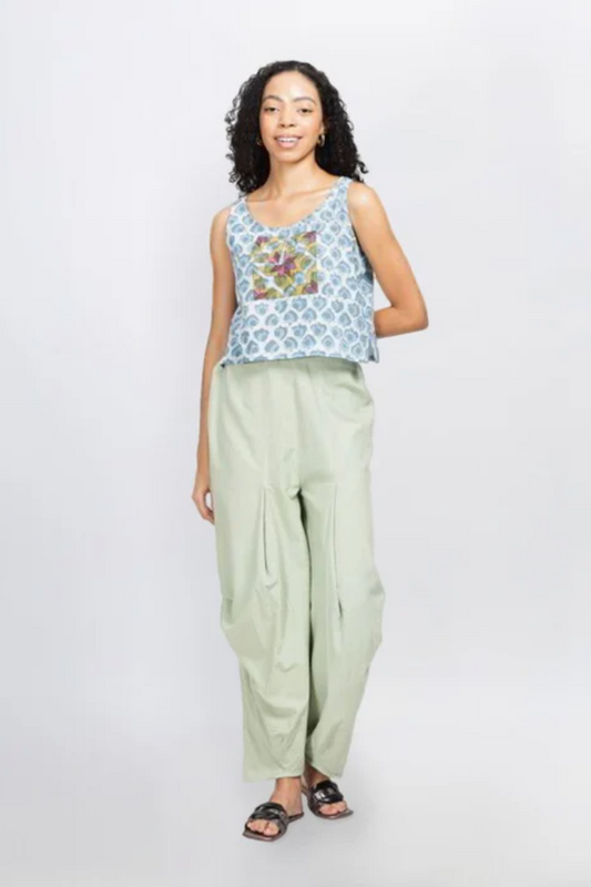 Delight -Natural Dyed Horizontal Box Pleated Trouser