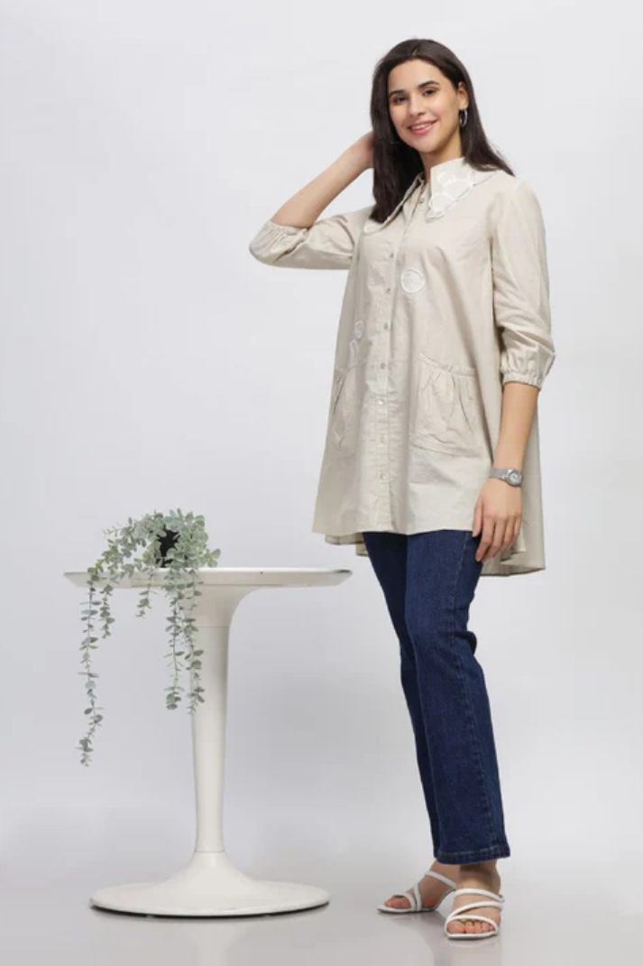 Orbit-Tent Dress Beautifully Adorned With Hand Embroidery