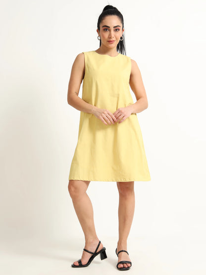 Organic, Natural Dyed Recycled Cotton Dress - Reepeat