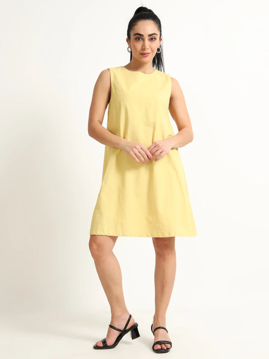 Organic, Natural Dyed Recycled Cotton Dress - Reepeat