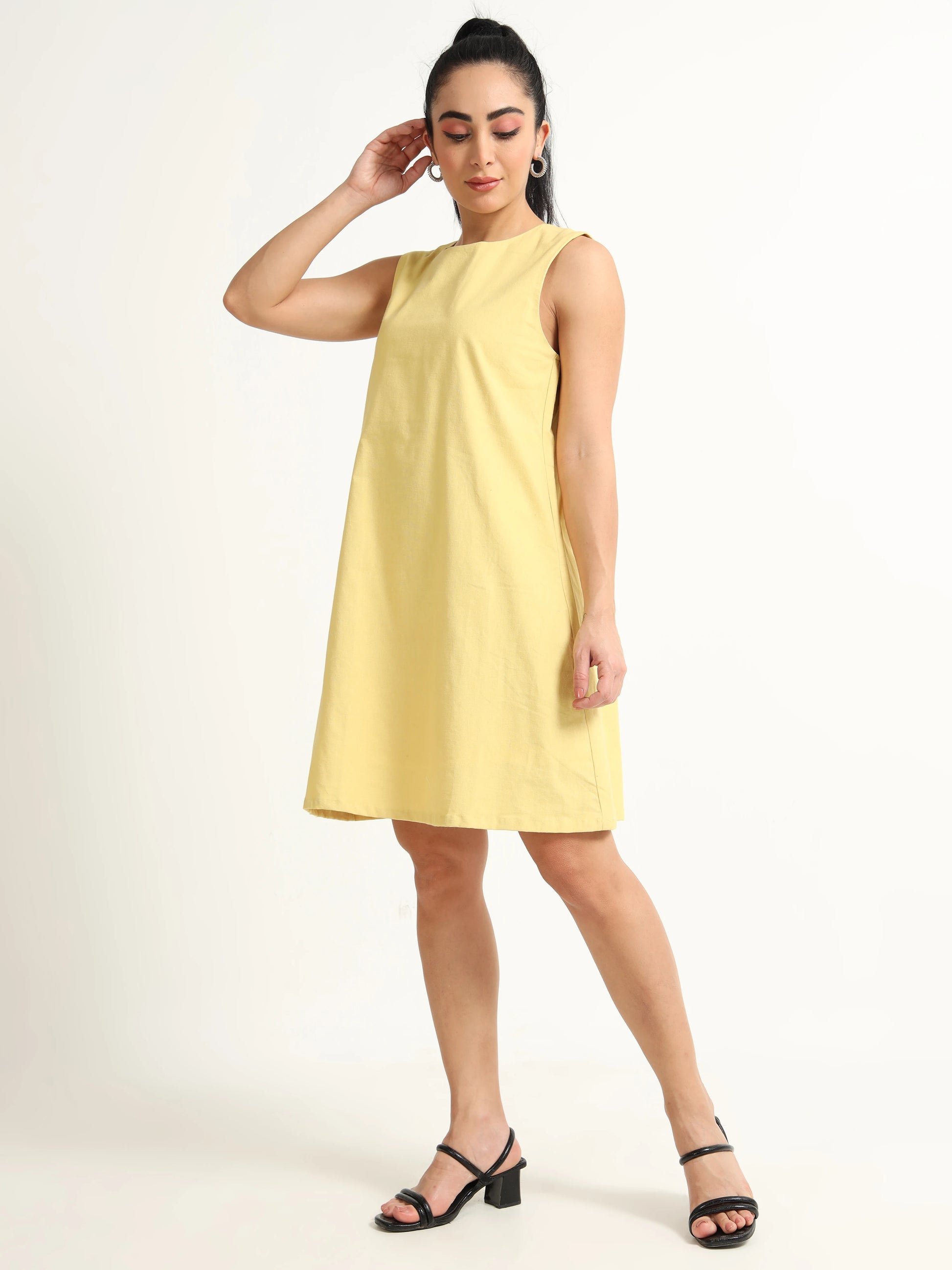 Organic, Natural Dyed Recycled Cotton Dress - Reepeat