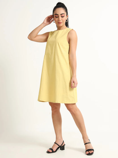 Organic, Natural Dyed Recycled Cotton Dress - Reepeat