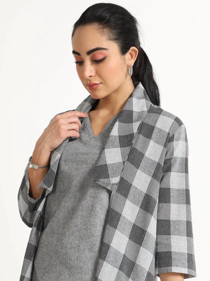 Cut Shawl Collar Long Shrug - Reepeat