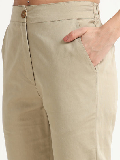 Beige Pencil Pants - Reepeat