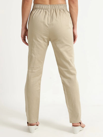 Beige Pencil Pants - Reepeat