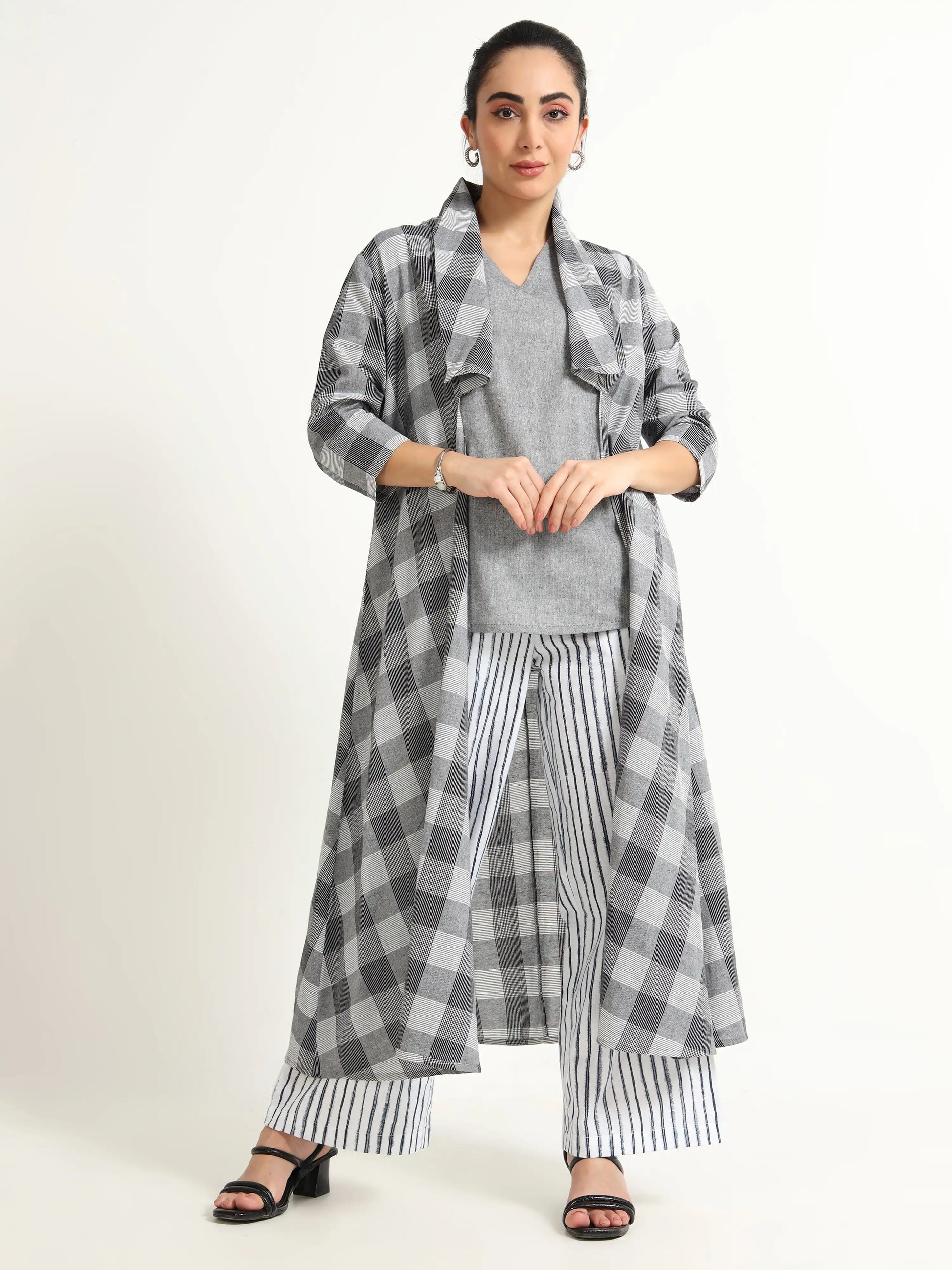 Cut Shawl Collar Long Shrug - Reepeat