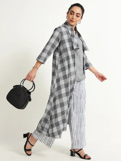 Cut Shawl Collar Long Shrug - Reepeat