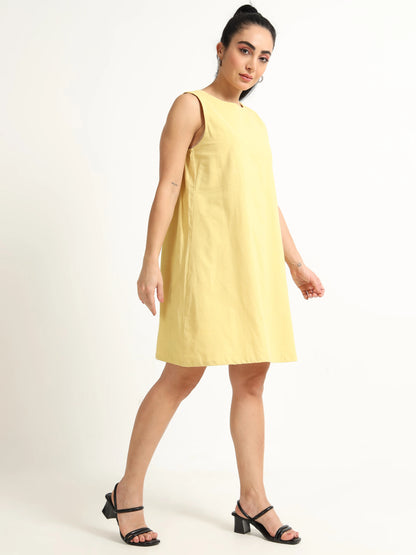 Organic, Natural Dyed Recycled Cotton Dress - Reepeat